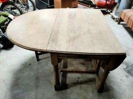 antiek inklapbare ovale houten tafel (6)